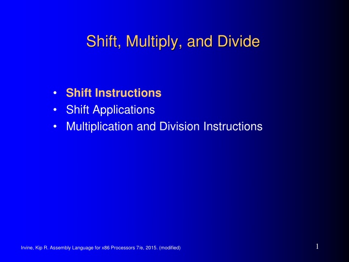 shift multiply and divide