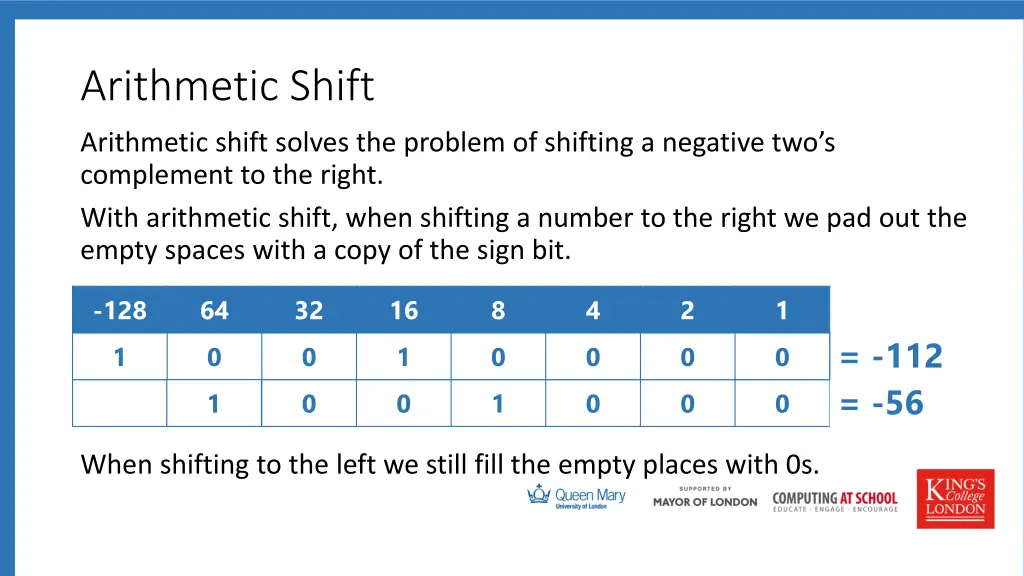 arithmetic shift