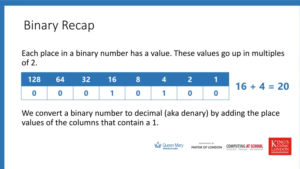 binary recap