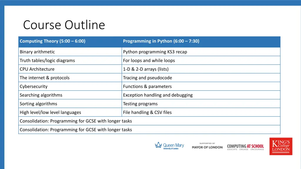 course outline