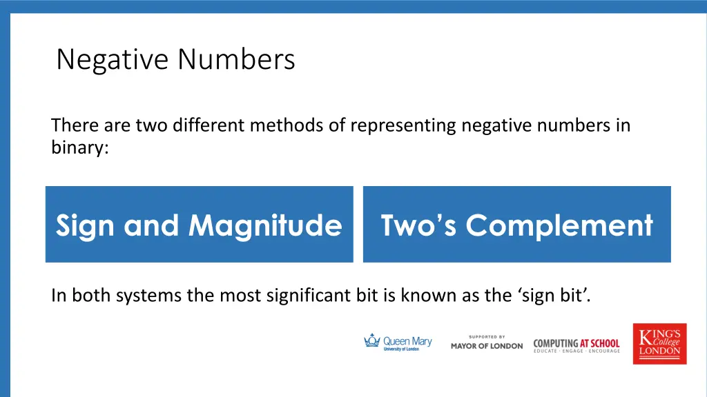 negative numbers