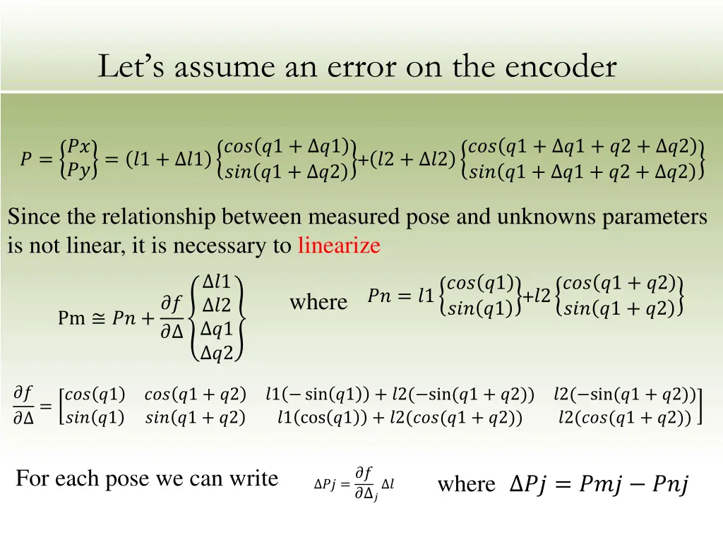 let s assume an error on the encoder