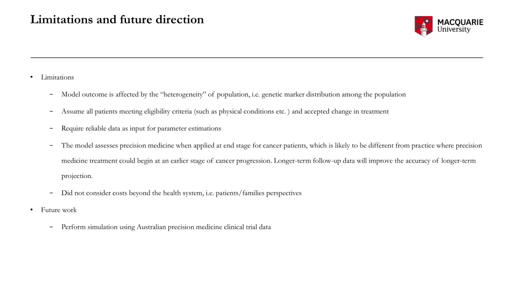 limitations and future direction