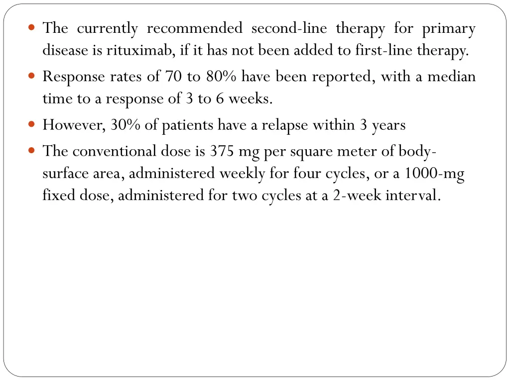 the currently recommended second line therapy