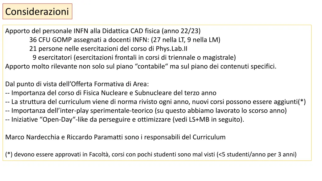 considerazioni