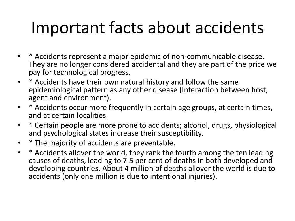 important facts about accidents