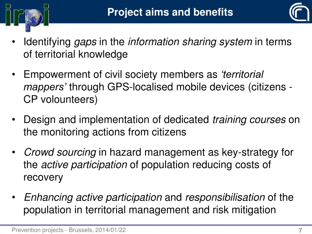 project aims and benefits