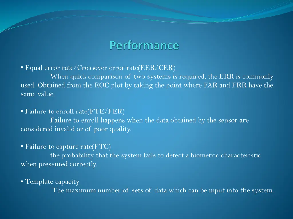 equal error rate crossover error rate
