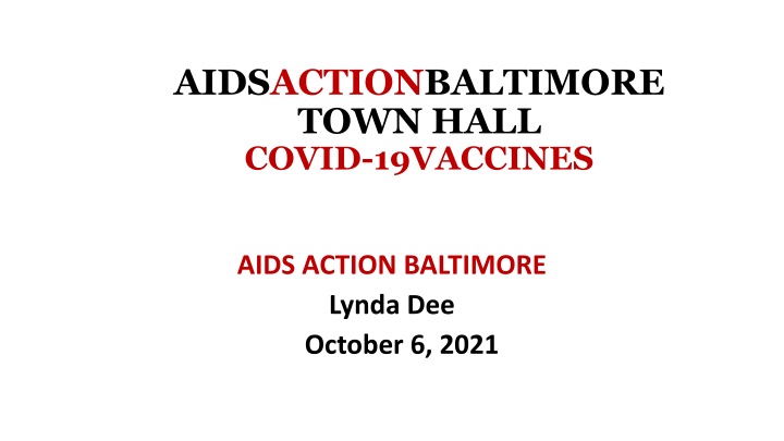 aidsactionbaltimore town hall covid 19vaccines