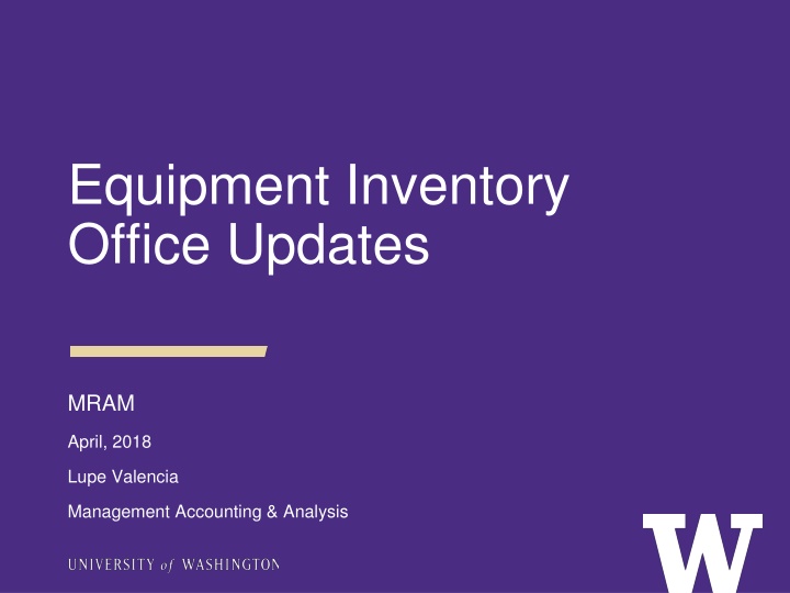 equipment inventory office updates