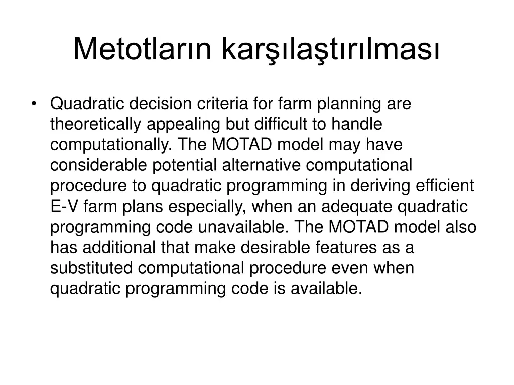 metotlar n kar la t r lmas 2