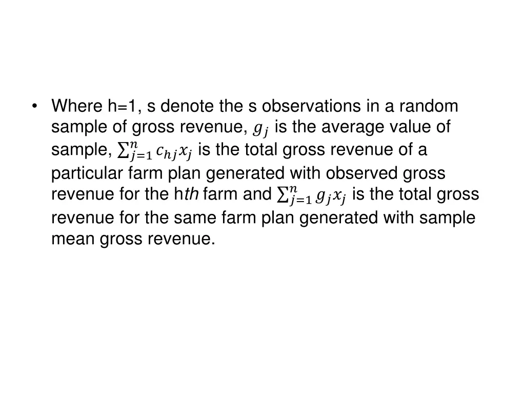 where h 1 s denote the s observations in a random