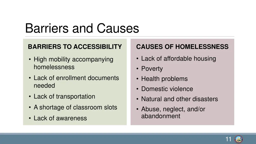 barriers and causes