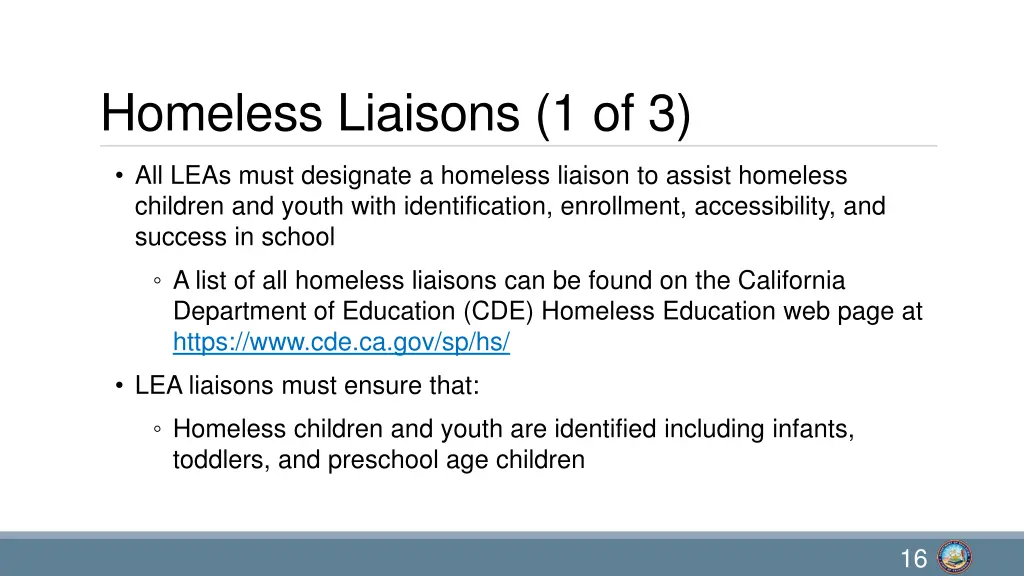 homeless liaisons 1 of 3