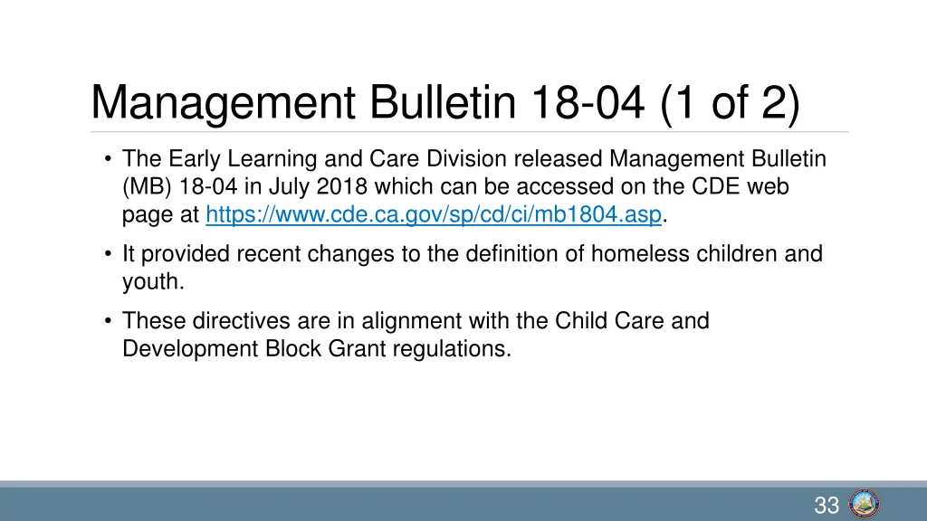 management bulletin 18 04 1 of 2