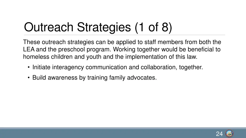 outreach strategies 1 of 8