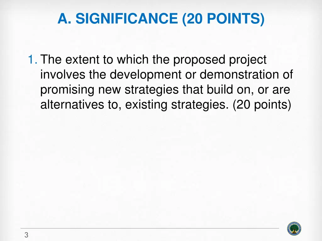 a significance 20 points