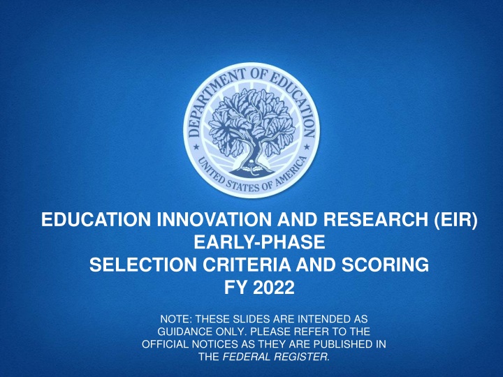 education innovation and research eir early phase