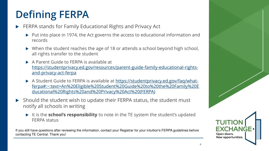 defining ferpa ferpa stands for family