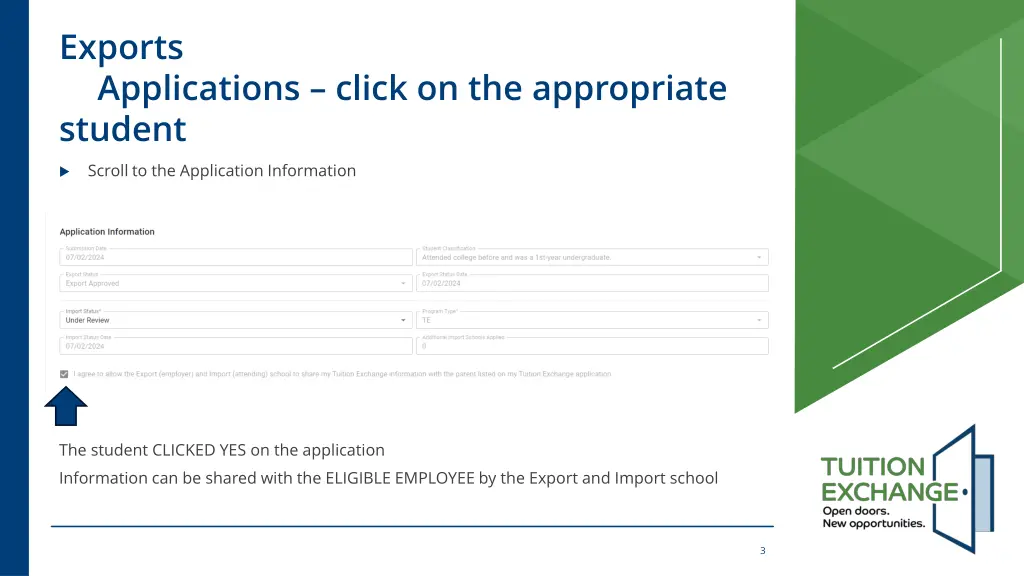 exports applications click on the appropriate 1