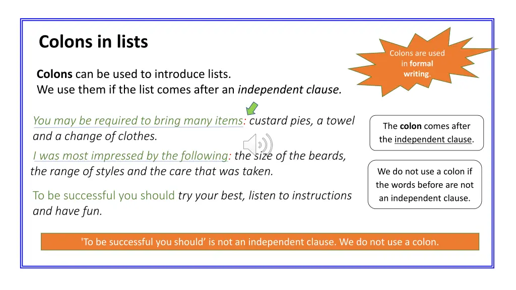 colons in lists