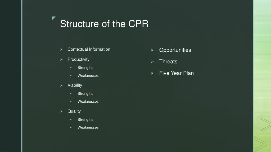 structure of the cpr