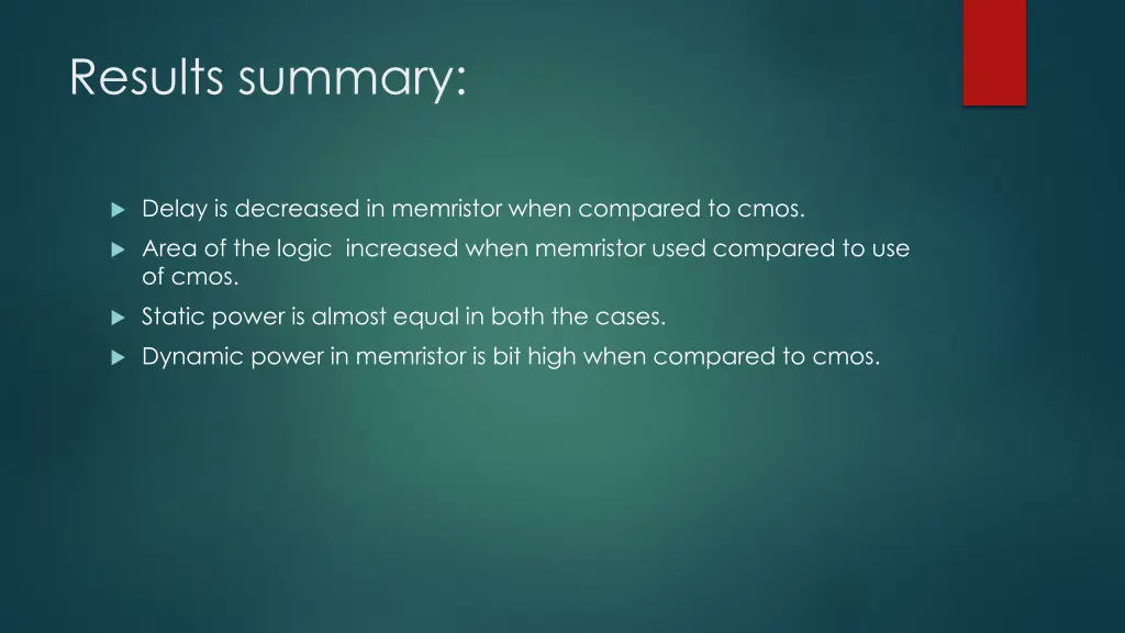 results summary