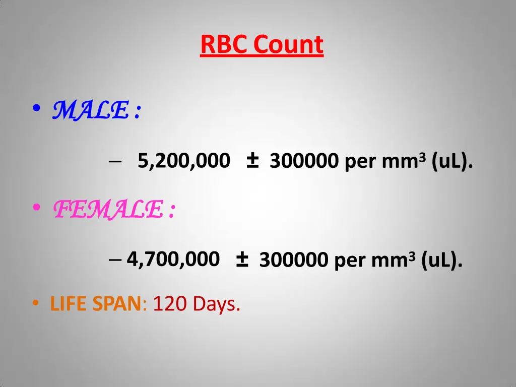 rbc count
