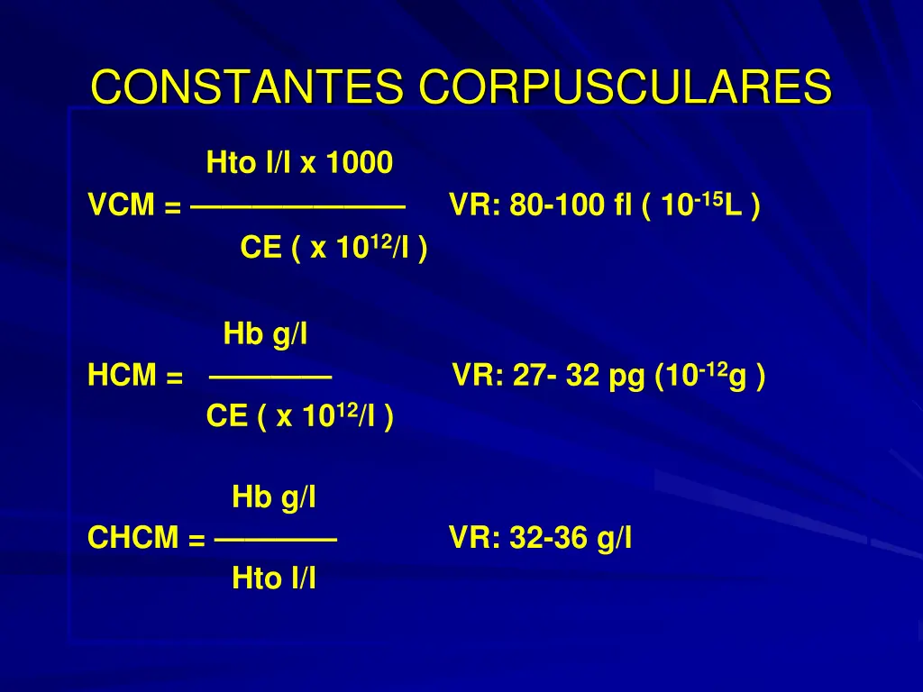 constantes corpusculares