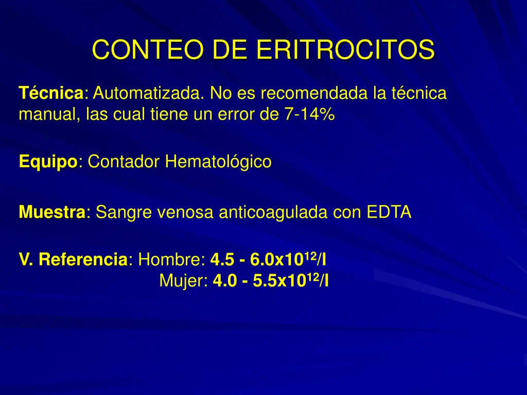conteo de eritrocitos