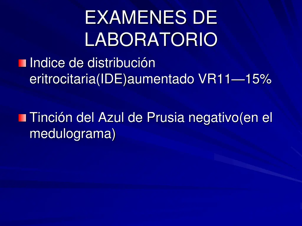 examenes de laboratorio indice de distribuci