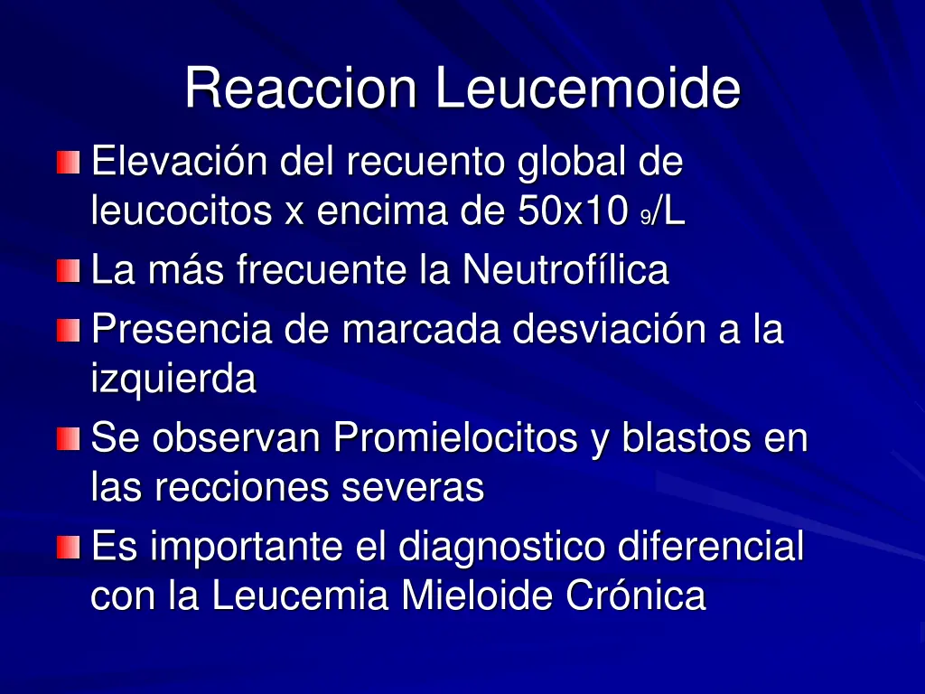 reaccion leucemoide elevaci n del recuento global