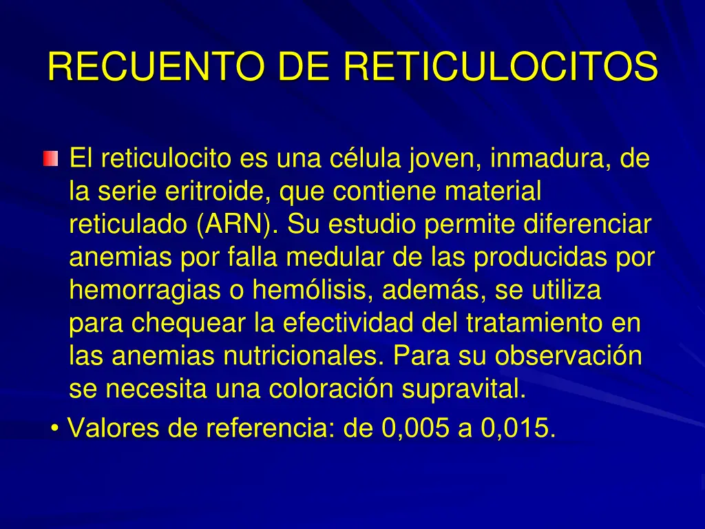 recuento de reticulocitos
