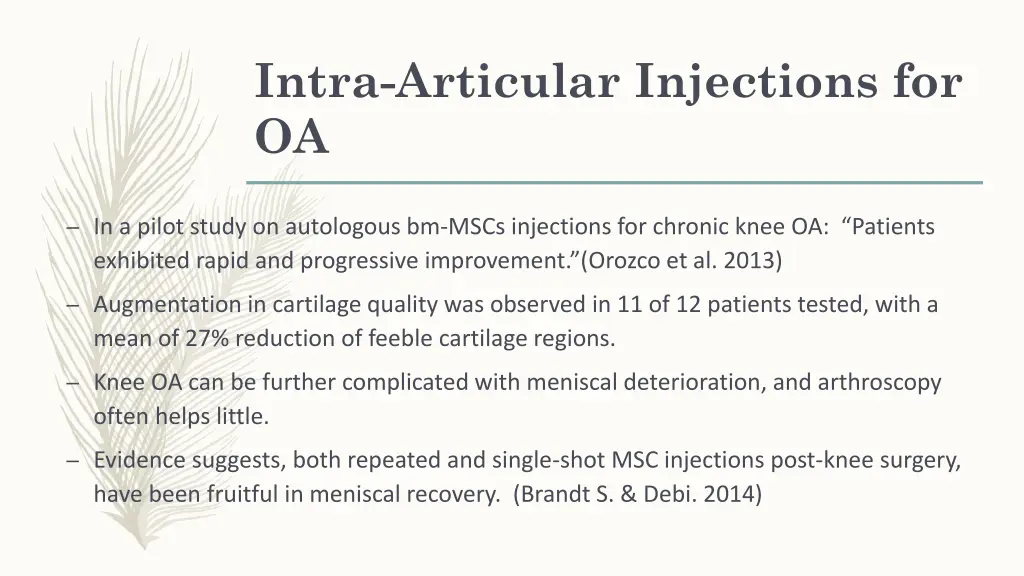 intra articular injections for oa