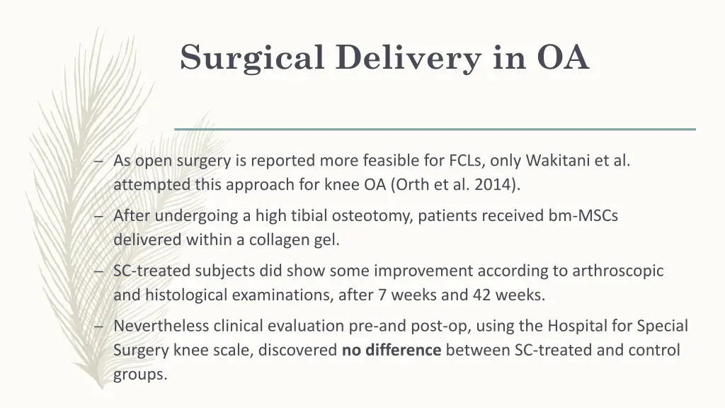 surgical delivery in oa