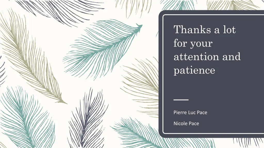 thanks a lot for your attention and patience