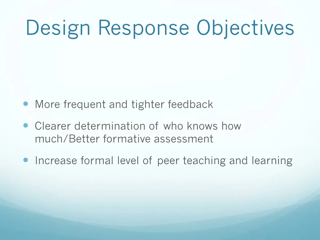design response objectives