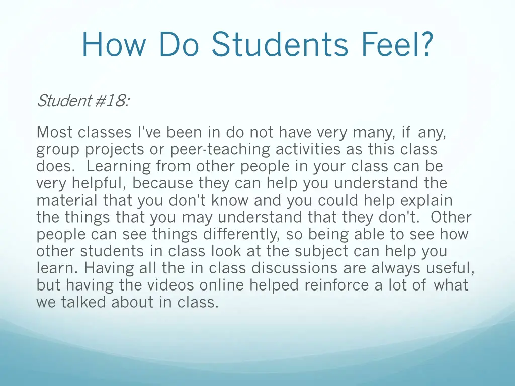 how do students feel 2
