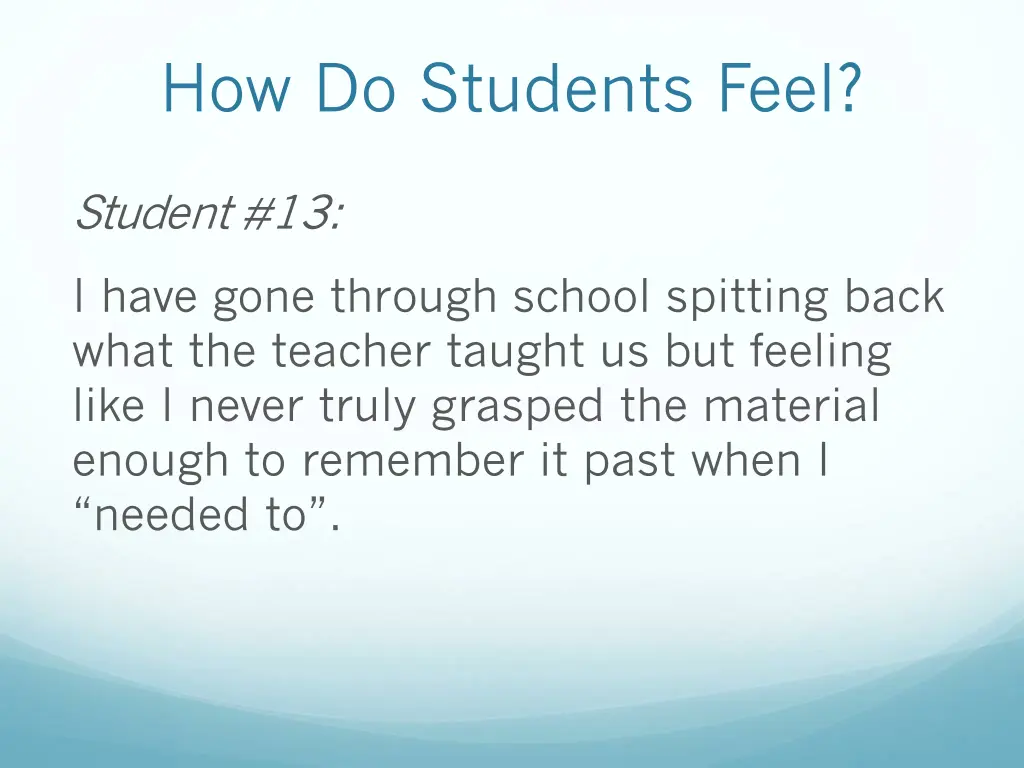 how do students feel