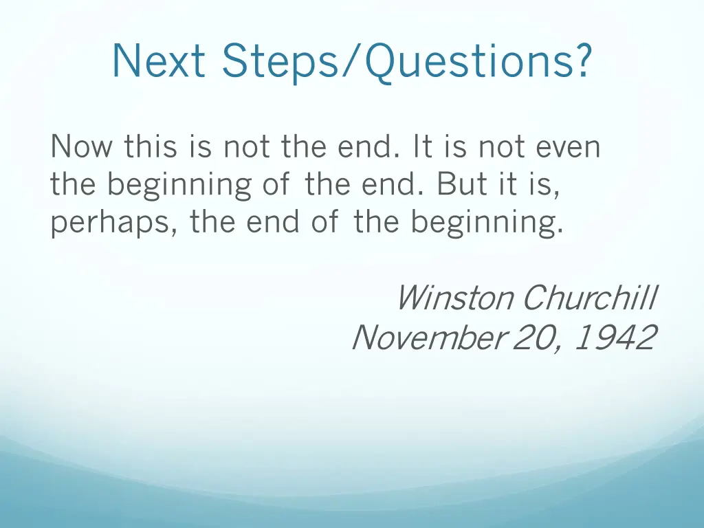 next steps questions