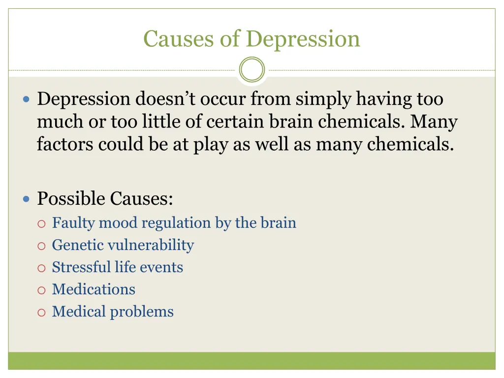 causes of depression