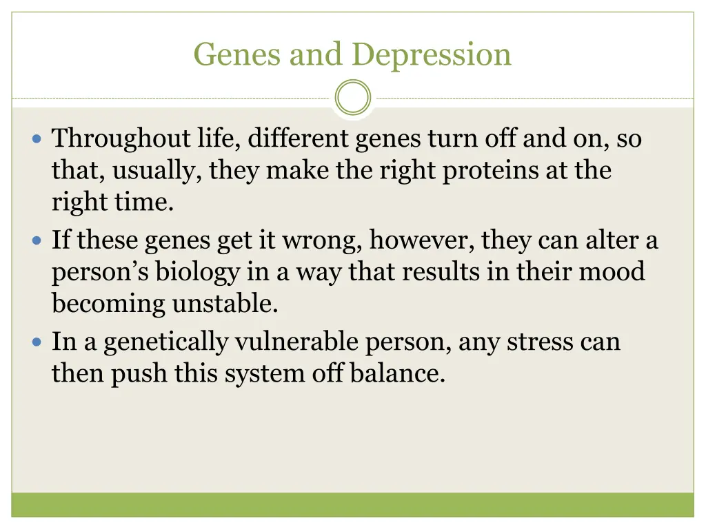 genes and depression