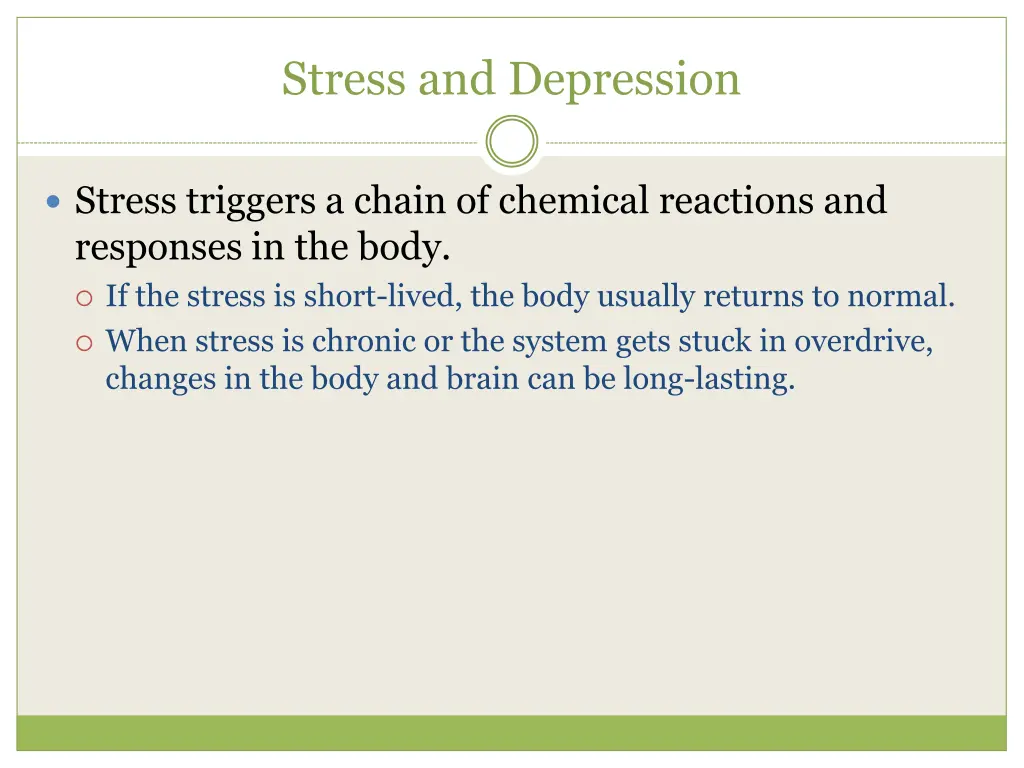 stress and depression