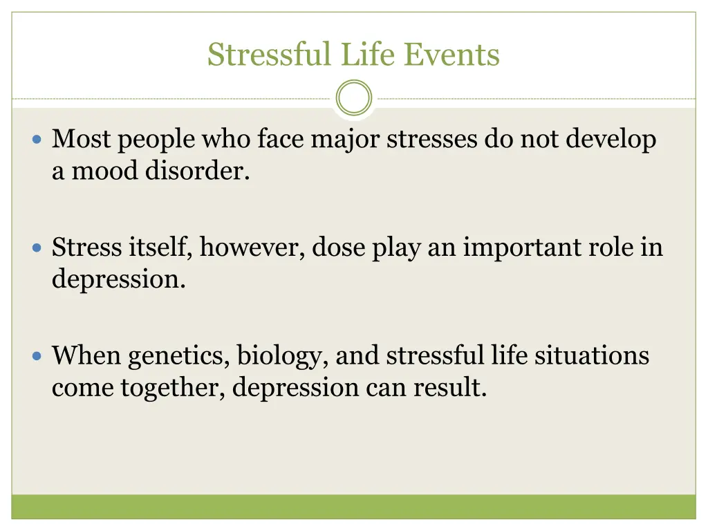 stressful life events