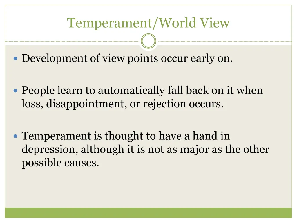 temperament world view