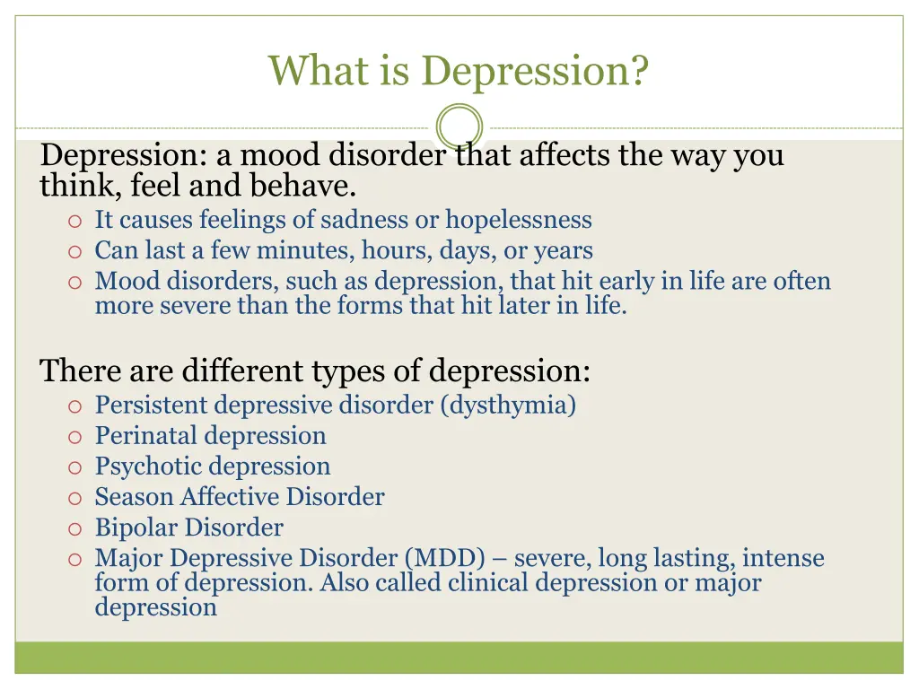 what is depression