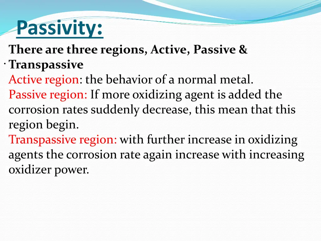passivity there are three regions active passive