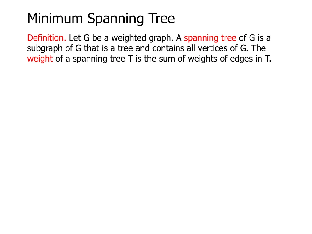 minimum spanning tree