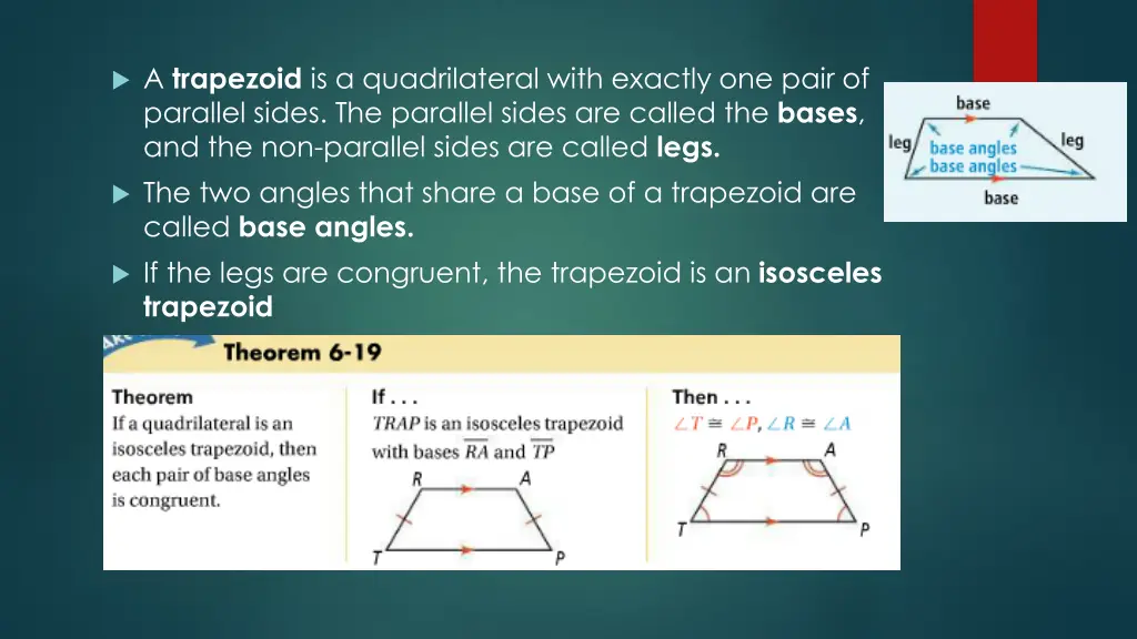 a trapezoid is a quadrilateral with exactly
