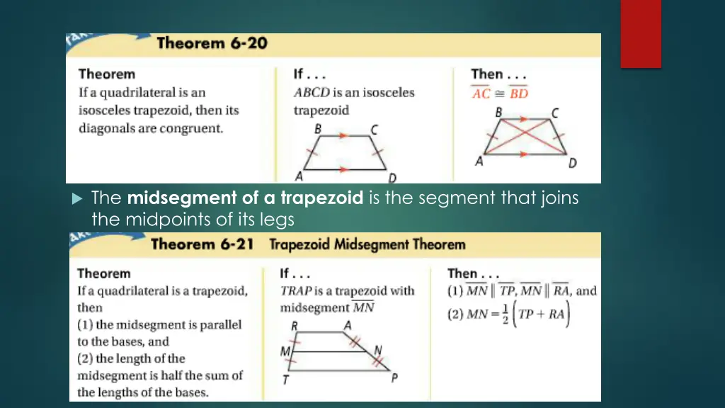 the midsegment of a trapezoid is the segment that